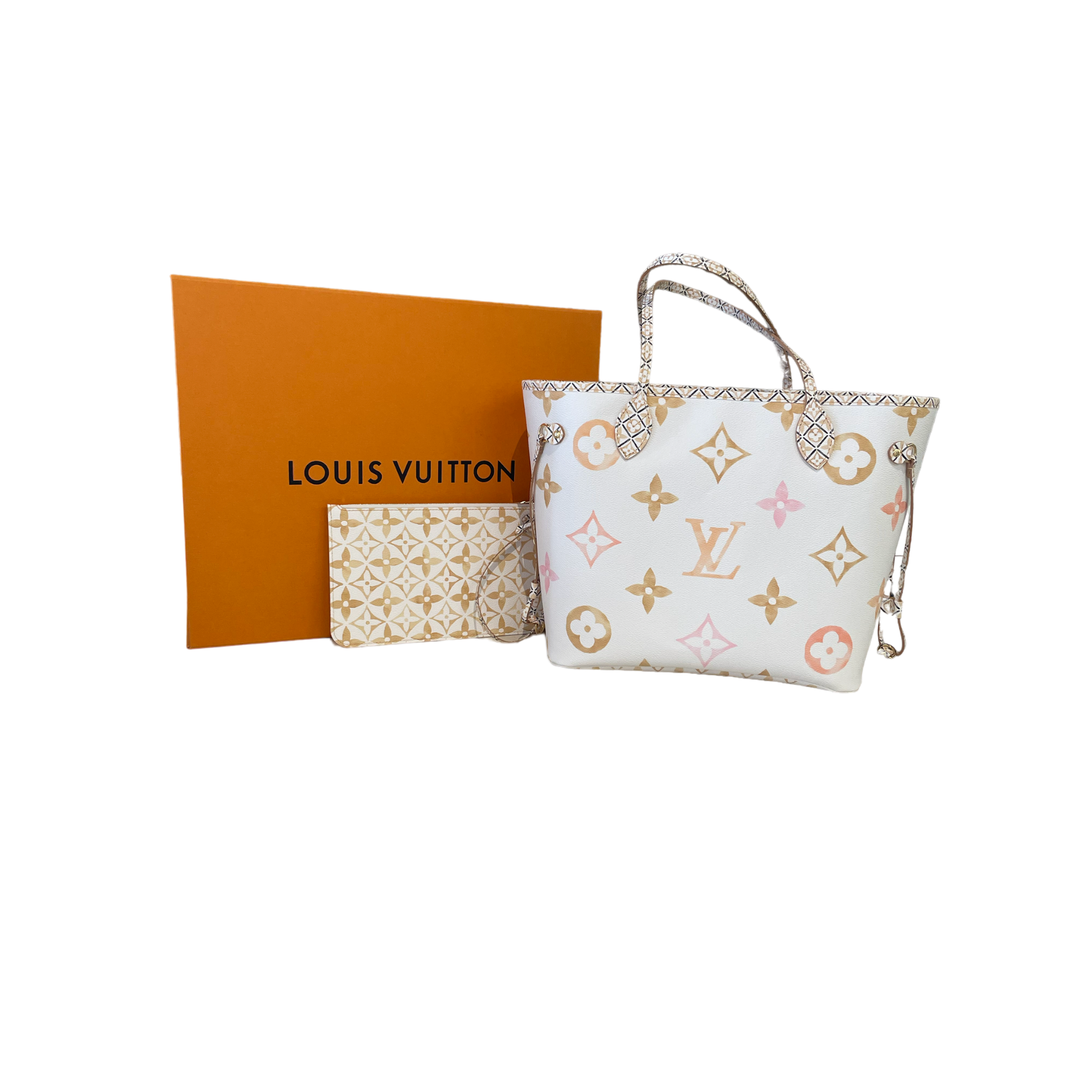 Louis Vuitton M22978 LV by The Pool Neverfull mm, Beige, One Size